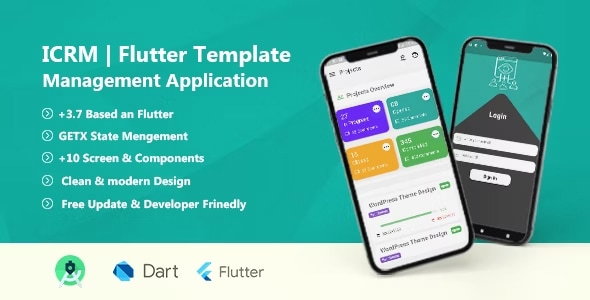 iCRM - Flutter Project Mangement Templete Kit - CodeCanyon Item for Sale