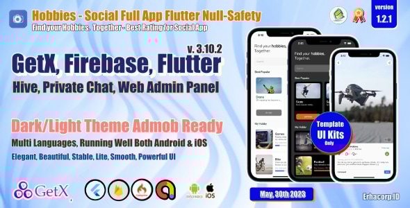 Hobbies - Social Template Flutter UI Kits with GetX | Hive | Dual Themes - CodeCanyon Item for Sale