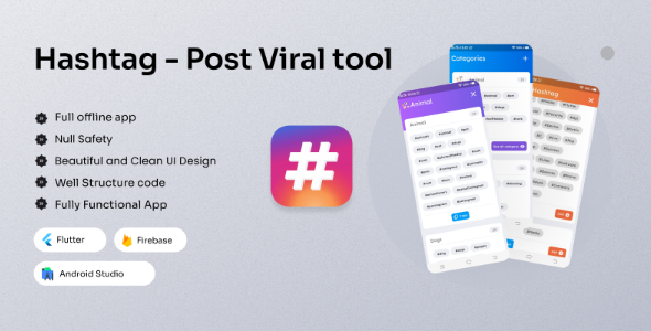 Hashtag - Post Viral tool - Flutter App - CodeCanyon Item for Sale