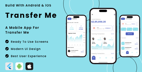 Transfer Me App - Flutter Mobile App Template - CodeCanyon Item for Sale