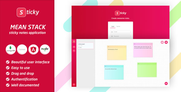 Sticky - MEAN Sticky Notes Web Application - CodeCanyon Item for Sale