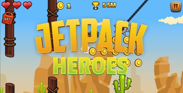 Jetpack Heroes - HTML5 Game + Mobile Version! (Construct 3) - CodeCanyon Item for Sale