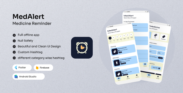 MedAlert - Medication reminder | Flutter App - CodeCanyon Item for Sale