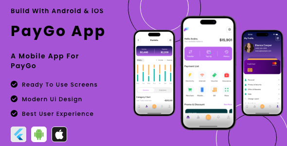 PayGo App - Flutter Mobile App Template - CodeCanyon Item for Sale