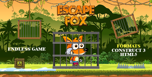 Escape Fox Game (Construct 3 | C3P | HTML5) Endless Game - CodeCanyon Item for Sale