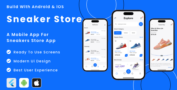 Sneaker Store app - Flutter Mobile App Template - CodeCanyon Item for Sale