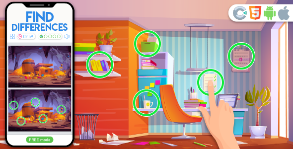 Find Differences - Html5 game, construct 3 - CodeCanyon Item for Sale