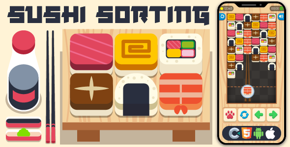 Sushi Sorting - HTML5 Game, Construct 3 - CodeCanyon Item for Sale