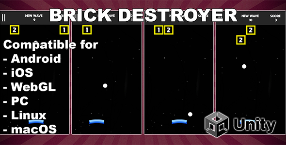 Brick Destroyer - Unity Endless Game - Ready For Release - Android, iOS, WebGL - CodeCanyon Item for Sale