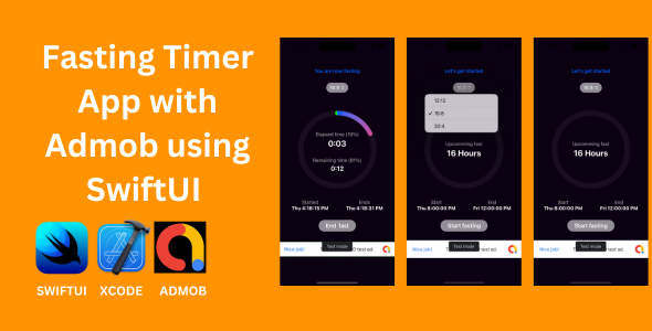 iOS Fasting Timer App with Admob using SwiftUI
- CodeCanyon Item for Sale