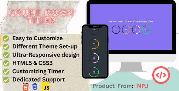 Countdown Time - website under construction / product launch - CodeCanyon Item for Sale