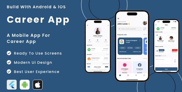 Career app - Flutter Mobile App Template - CodeCanyon Item for Sale