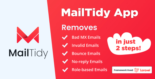 MailTidy - Email List Cleaner SAAS Application - CodeCanyon Item for Sale