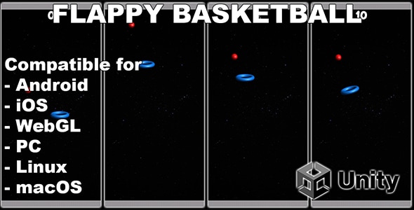 Flappy Basketball - Unity Game Source Code - Bird Space Jam - CodeCanyon Item for Sale
