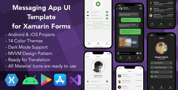 Messaging App UI Template for Xamarin Forms - CodeCanyon Item for Sale