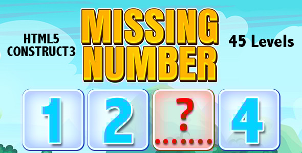 Missing Number Game (Construct 3 | C3P | HTML5) Math Game - CodeCanyon Item for Sale