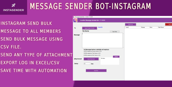 INSTAGRAM BULK DM SENDER BOT - CodeCanyon Item for Sale