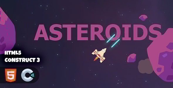 Asteroids Construct 3 HTML5 Game - CodeCanyon Item for Sale