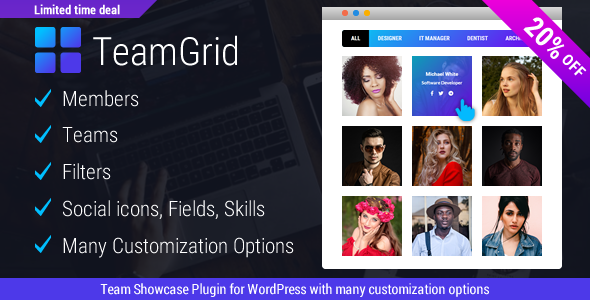 Team Grid - Team Member Showcase WordPress Plugin & Team Editor - CodeCanyon Item for Sale