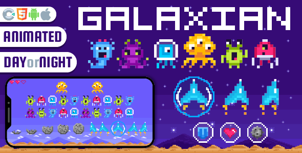 Galaxian - HTML5 Game,Construct 3 - CodeCanyon Item for Sale