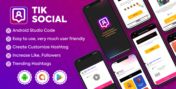 Tik Social - TikTok Profile Booster - Increase Like and Followers - Tiktok Trending Hashtags - CodeCanyon Item for Sale