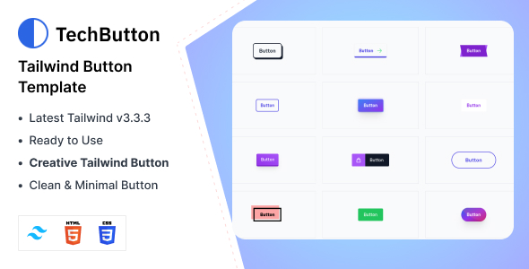 TechButton - Tailwind CSS 3 Button HTML Template - CodeCanyon Item for Sale