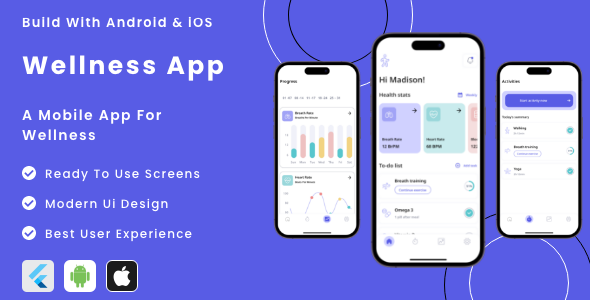 Wellness App - Flutter Mobile App Template - CodeCanyon Item for Sale