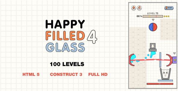 Happy Filled Glass 4 - HTML5 Game (Construct3) - CodeCanyon Item for Sale