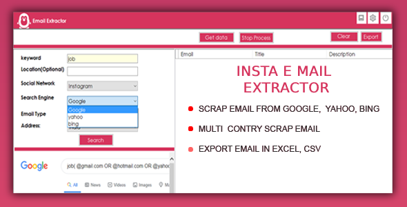 instagram email extractor and scraper - CodeCanyon Item for Sale