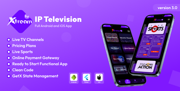 Xtream - IPTV Flutter App UI Kit - CodeCanyon Item for Sale