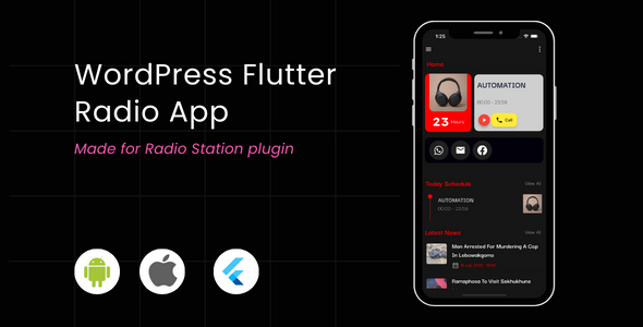 WordPress Flutter Radio App - CodeCanyon Item for Sale