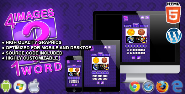 4 Images 1 Word - HTML5 Quiz Game - CodeCanyon Item for Sale