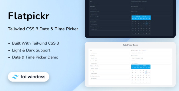 Flatpickr - Tailwind CSS 3 Date Picker - CodeCanyon Item for Sale