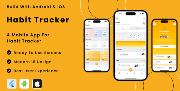 Habit Tracker App - Flutter Mobile App Template - CodeCanyon Item for Sale