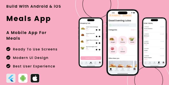 Meals App - Flutter Mobile App Template - CodeCanyon Item for Sale