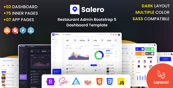 Salero - Laravel Restaurant Admin Template - CodeCanyon Item for Sale