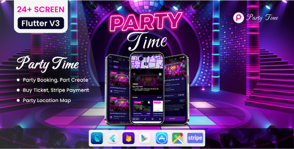 Party time - Organize Events| Event Booking |Event Create |Buy Tickets Android & IOS application - CodeCanyon Item for Sale