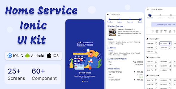 Home Service Ionic v7 UI Kit - CodeCanyon Item for Sale