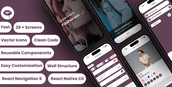 Fashonew - React Native CLI Cosmetics eCommerce Mobile App Template - CodeCanyon Item for Sale