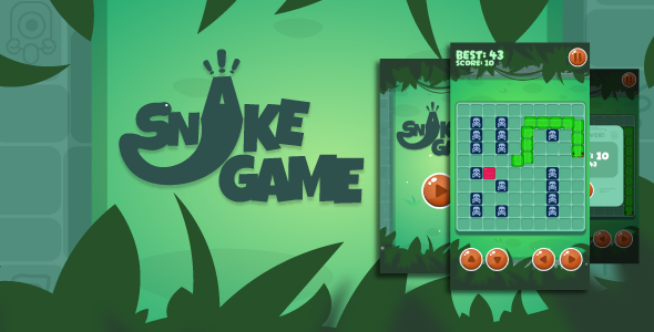 Snake Game - HTML5, mobile adaptive, Construct 3 (.c3p) - CodeCanyon Item for Sale