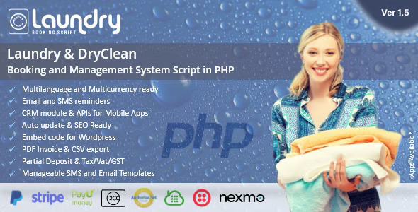 Laundry booking and management script - CodeCanyon Item for Sale
