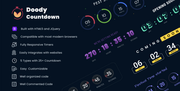 Doody Countdowns - jQuery Countdown Timers - CodeCanyon Item for Sale