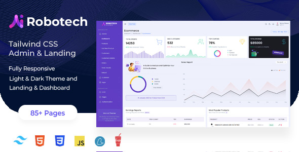 Robotech - Frontend & Backend Multipal Pages and UI kit - CodeCanyon Item for Sale