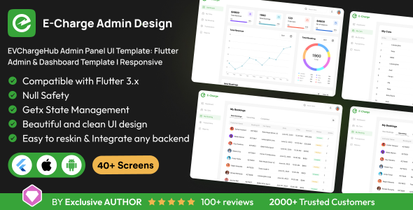 EVChargeHub Admin Panel UI Template: Flutter Admin & Dashboard Template | Responsive - CodeCanyon Item for Sale