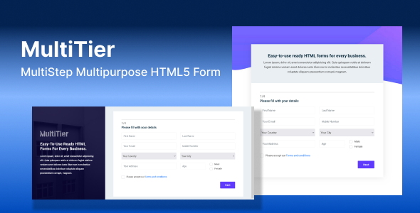 MultiTier - MultiStep Multipurpose HTML5 Form - CodeCanyon Item for Sale