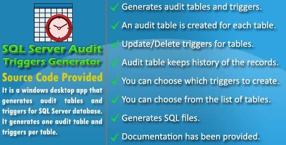 SQL Server Database Logs with Source Code - CodeCanyon Item for Sale