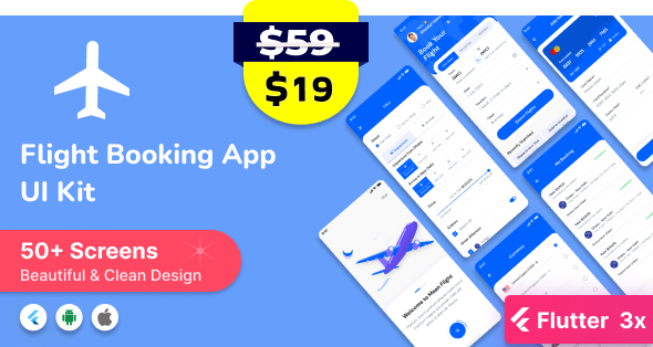Flight Booking Flutter App Ui Kit (Android & iOS) - CodeCanyon Item for Sale