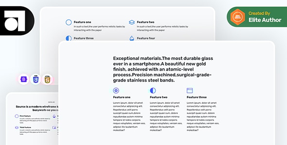 Fturescard - Features Section Bootstrap HTML - CodeCanyon Item for Sale