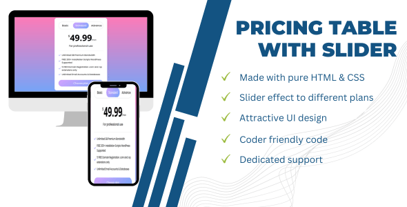 Price Table with sliding effect - CodeCanyon Item for Sale