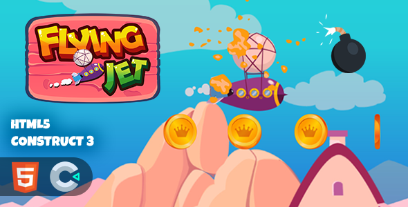 Flying Jet Construct 3 HTML5 Game - CodeCanyon Item for Sale